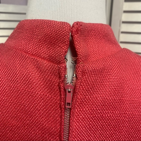 Hot Pink Vintage Dress with Mandarin Collar - Picture 5 of 8